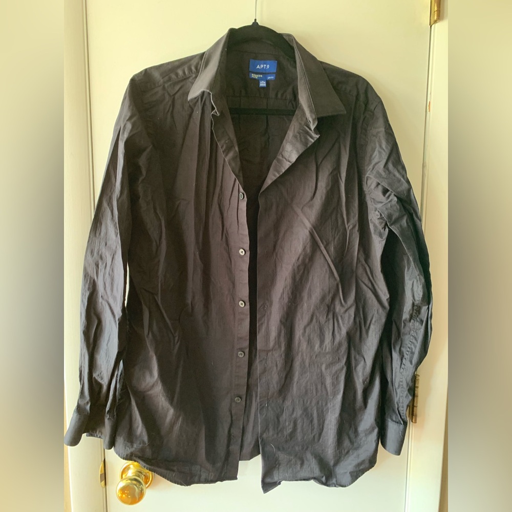 Men's Black Button Front Shirt